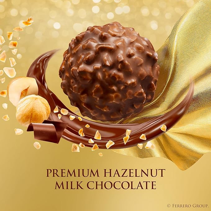 Ferrero Rocher, 24 Count, Premium Milk Chocolate Hazelnut, Chocolates for Gifting, 10.6 oz