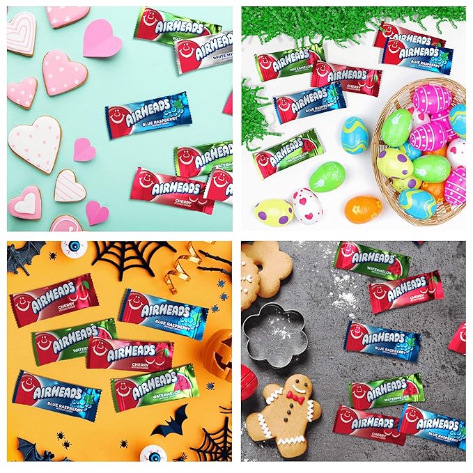 Airheads Mini Bars, Halloween Trick or Treat Candy, Assorted Flavors Variety Pack, Individually Wrapped Bulk Candy for Adults & Kids, Non-Melting, Party, 25 Pound Box