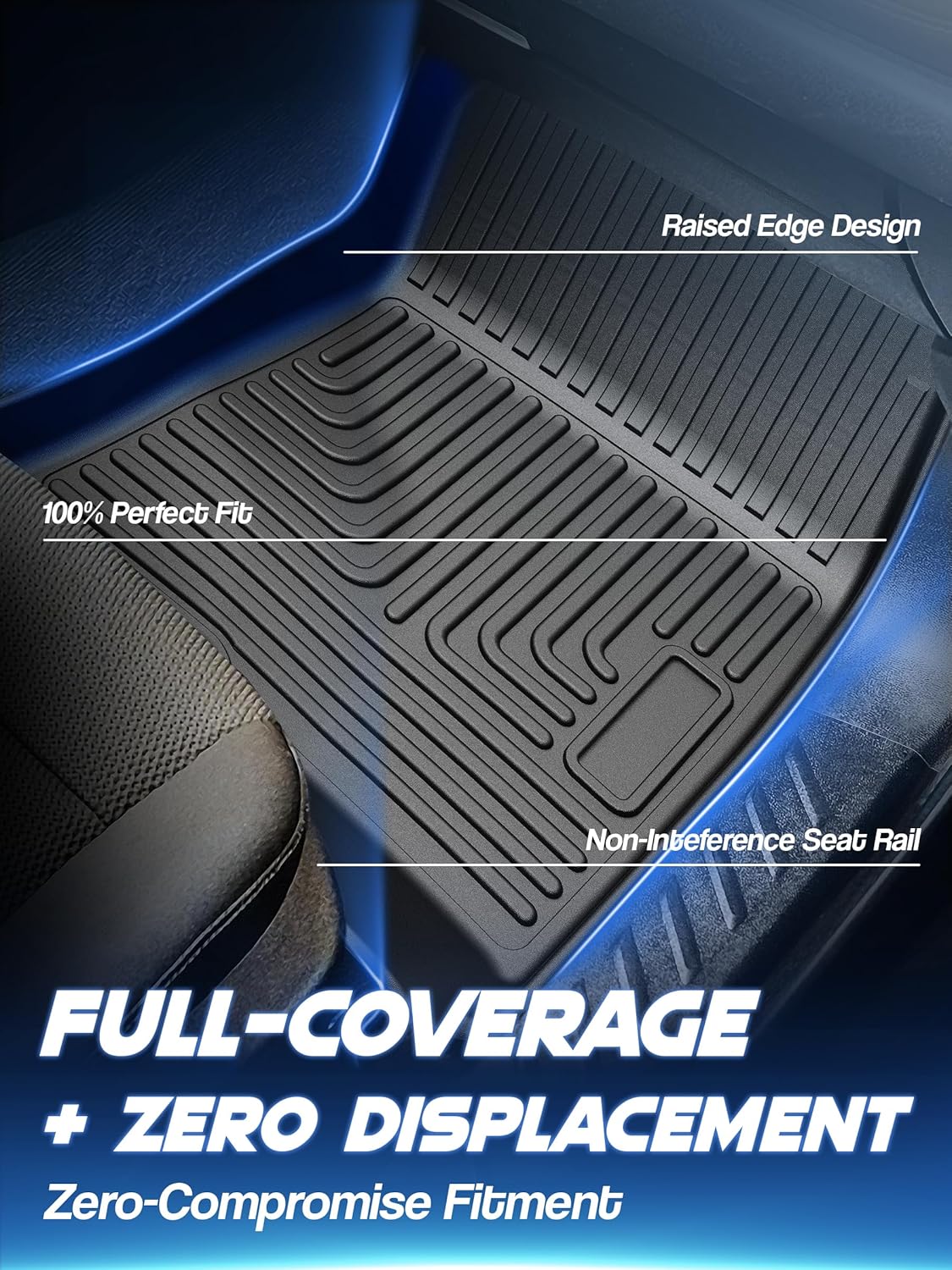 Car Floor Mats for Chevrolet Chevy Colorado/GMC Canyon Crew Cab 2023 2024 2025(Fit Carpet Floor) Accessories,TPE All Weather Protection Floor Mats,Custom Fit 1st&2nd Row Car Floor Liners Set