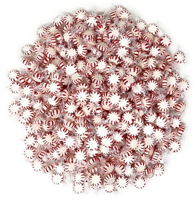 American Old Fashioned Peppermint Starlights Mints Hard Candy Discs Individually Wrapped Bulk 6 Lb's 450+ pcs (96-Oz)