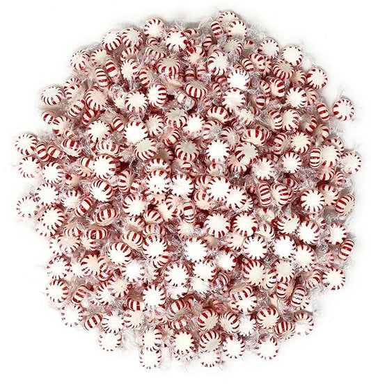American Old Fashioned Peppermint Starlights Mints Hard Candy Discs Individually Wrapped Bulk 6 Lb's 450+ pcs (96-Oz)