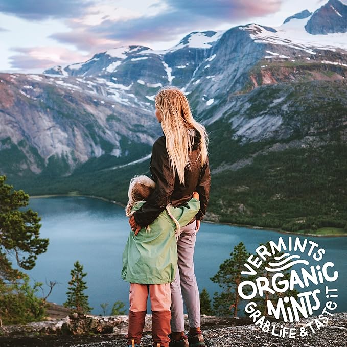 VerMints Organic Breath Mints Wintergreen - Real Long-Lasting Refreshment, Travel Size Tin - Non-GMO, Vegan, Nut Free, Gluten Free & Kosher Organic Candy Mints- .63oz/18g Tins (Pack of 12)