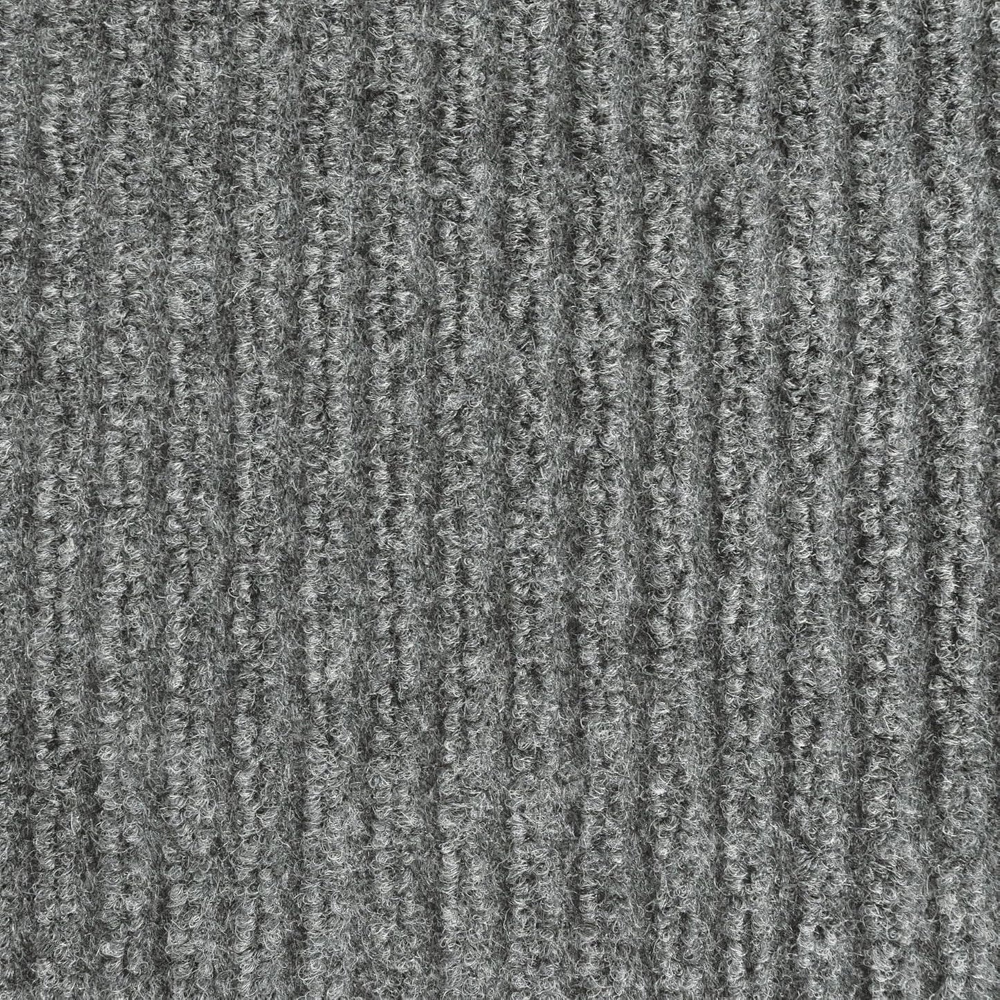 iCustomRug Spartan Weather Warrior Indoor/Outdoor Utility Ribbed Carpet Runner with Non-Slip Thermoplastic Rubber Backing, 3ft X 28ft in Grey