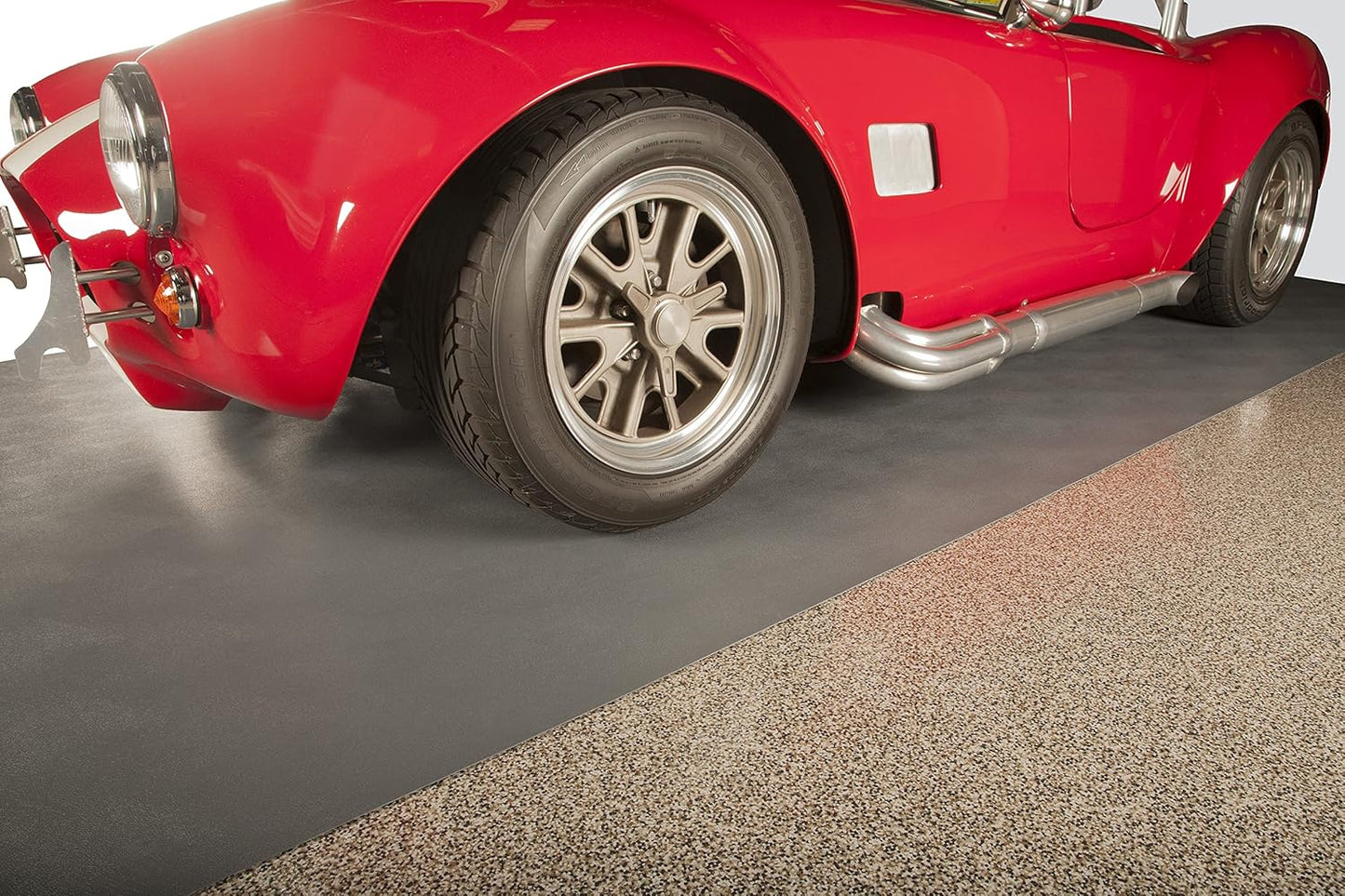 G-Floor Seamless Sheet Vinyl Shed Flooring Cover with Bonded Fibrous Backing - Levant Pattern (8' x 20', Slate Grey)