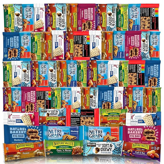 Veratify - Healthy Mixed Snack Box & Snacks Gift Variety Basket - Perfect for Men, Women, Adults, Office, School, College, Work - Variety Assortment Gift Basket - (Gift Care Package 66 Count)