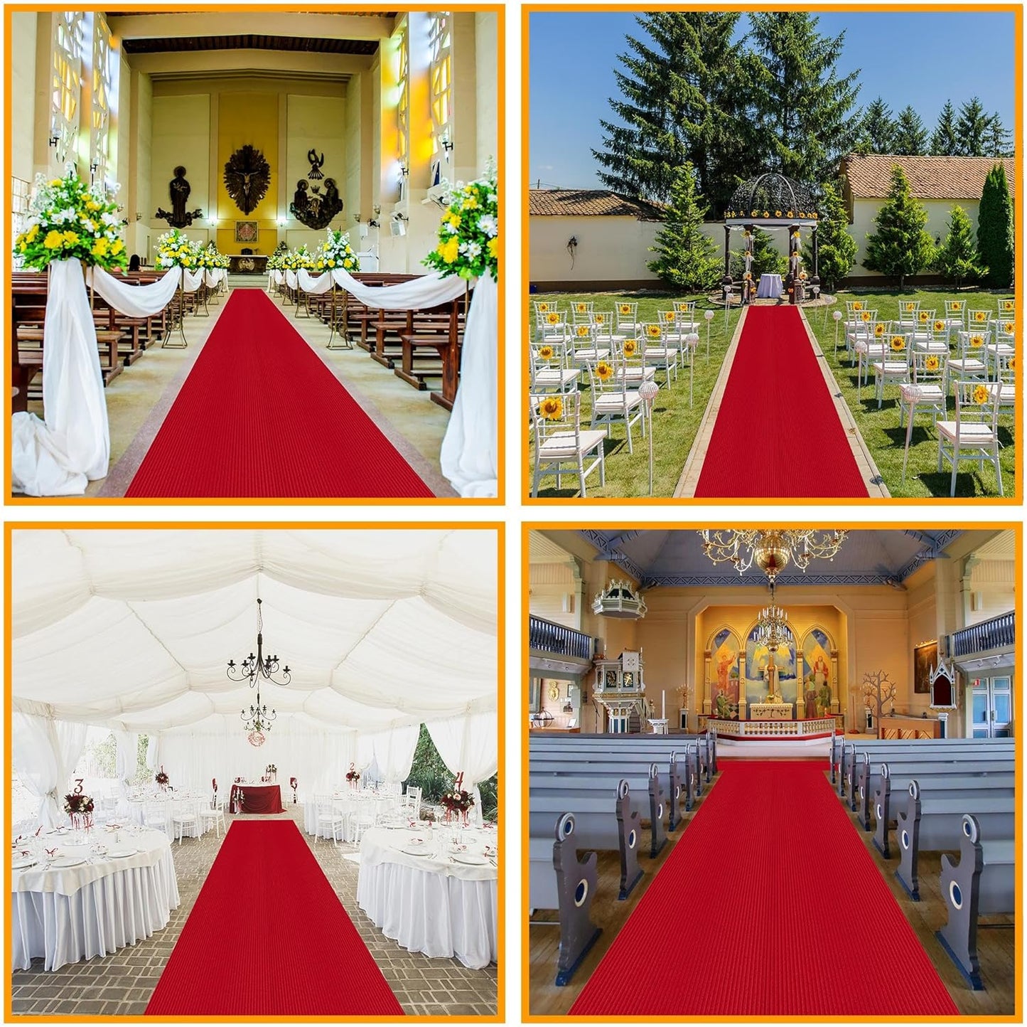 Ottomanson 2' x 7' Hallway Runner with Scraper Pile - Extra Durable Non-Slip Rug Mat for Indoor & Outdoor Use - Ideal for Kitchen, Entryway, Patio & Garage - High-Traffic Carpet, Red