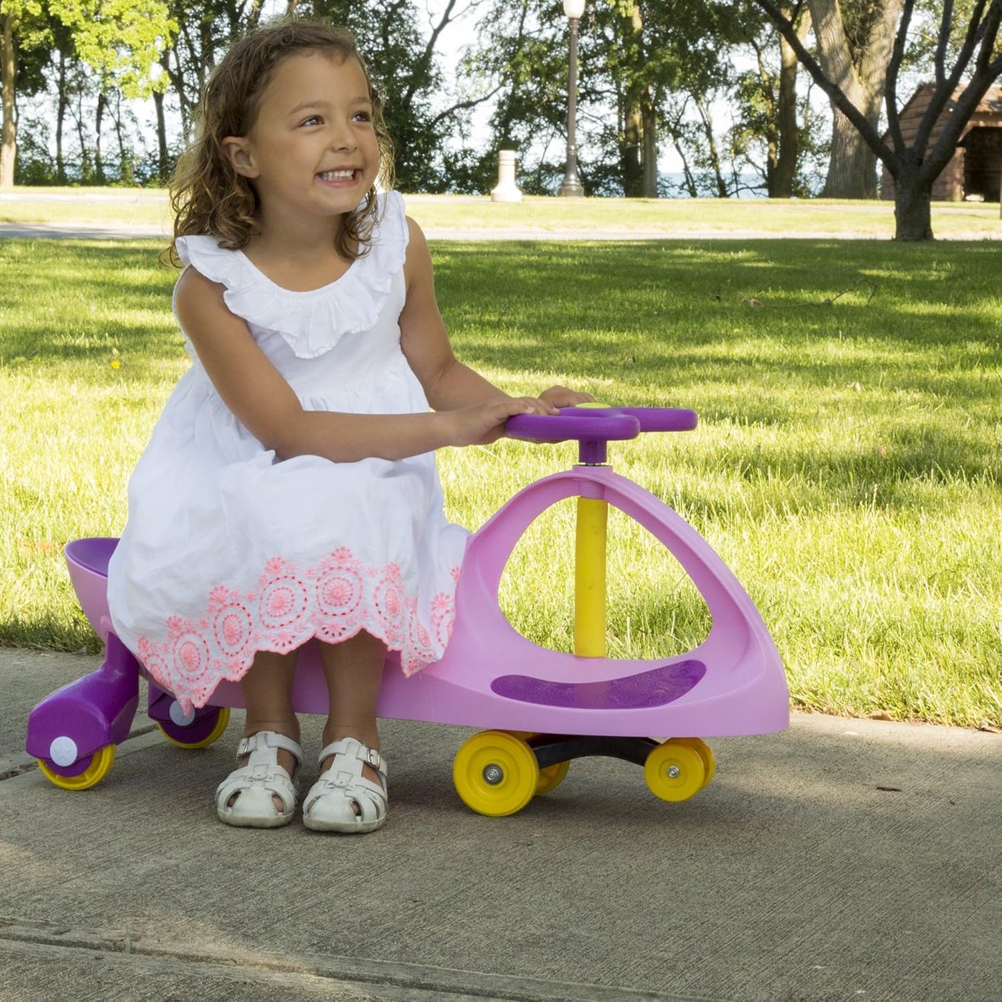 Wiggle Car - Ride on Toy for Ages 3 and Up - Toddler Ride on Toys with no Batteries, Gears, or Pedals Just Twist, Wiggle, and Go by Lil’ Rider (Pink)