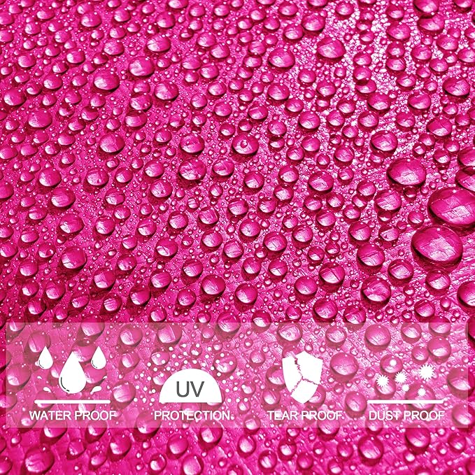 STARPYNG-12 Mil Pink/Silver 16x20 Feet Tarp-Heavy Duty Poly Tarp-Cover,Waterproof, UV Resistant, Weather Resistant, Cover Cars, Boats, Courtyards,Camping