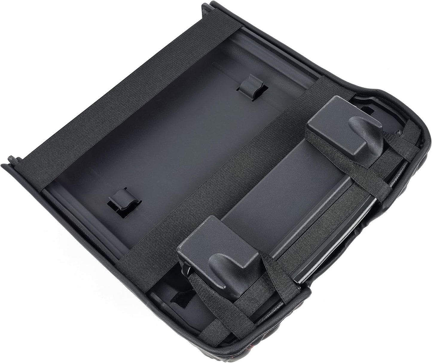 KMMOTORS F150 Center Console Cover, Thick Armrest Cushion, Interior Accessories, Funda para consola de coche, Vegan Leather, Armrest Protector (2015~2020, Full Cover), F150 Accessories