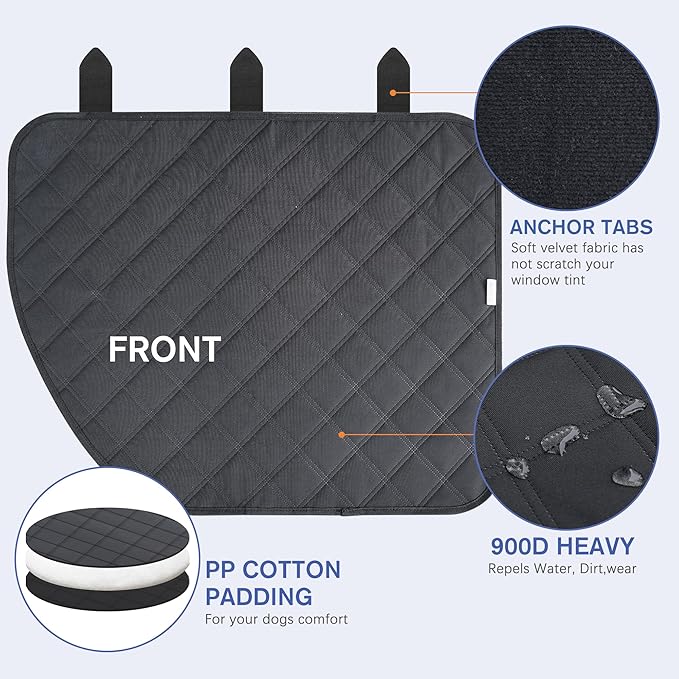 Dog Car Door Protector for Large SUV & Truck ??XL Size, Anti-Scratch/Stain-Resistant, Window-Roll-Compatible, 2-Pack, Secure Fit for Wide/Tall Doors (Black)