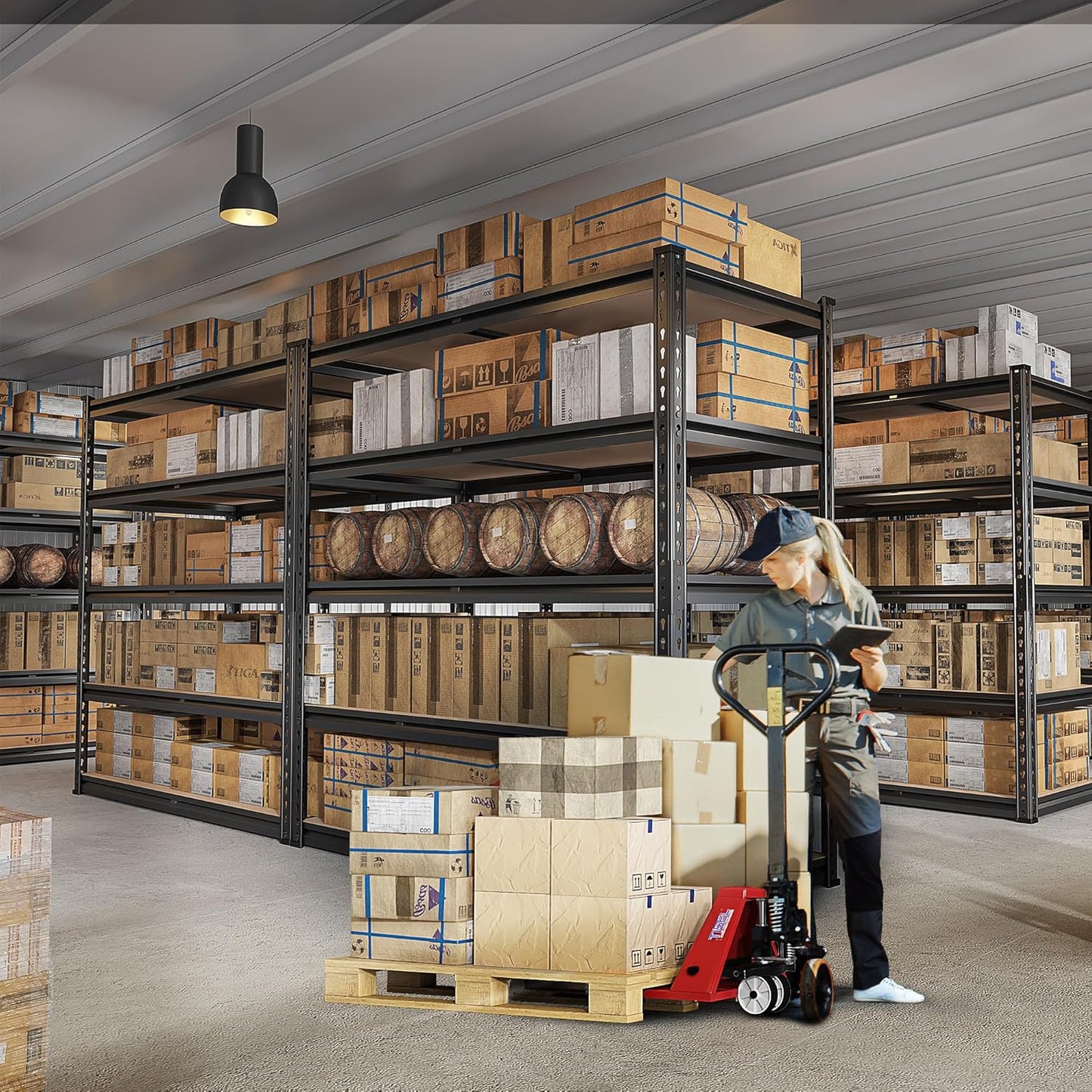 REIBII 2500LBS Garage Shelving Heavy Duty 72''H Storage Shelves 40" W Heavy Duty 5 Tier Metal Shelves Adjustable Pantry Shelf for Closet Pantry Basement Kitchen Warehouse 72" H x 40" W x 20" D, 2 Pack