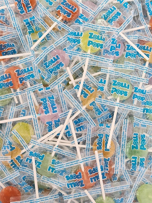 Zollipops Clean Teeth Lollipops, AntiCavity Sugar-Free Candy for a Healthy Smile - Great for Kids, Diabetics and Keto Diet, Natural Tropical Assorted Flavor, 17.64 lbs Bulk