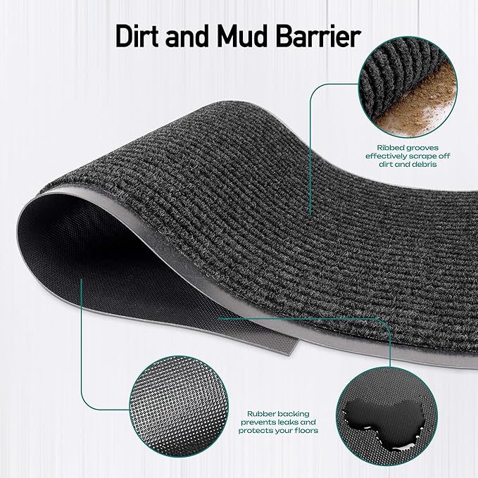 MaxMat® Oversized Industrial Door Mat - Heavy Duty, Waterproof, Low-Profile, Easy to Clean, Rubber Floormat (4 x 6 Feet, Black, MXM-RIB0046BK)
