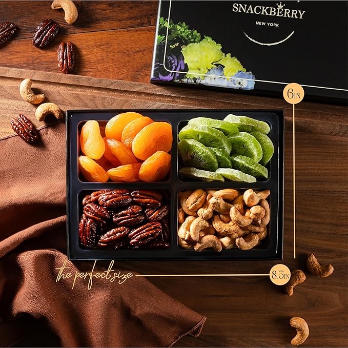 Variety Dried Fuit and Nuts Gift Basket, Nut Platter, Easter Gift Basket, Gift Box for Birthday. Anniversary, Get Well Gift, Gift for Him, Her and Family, Snackberry (6 Pack)