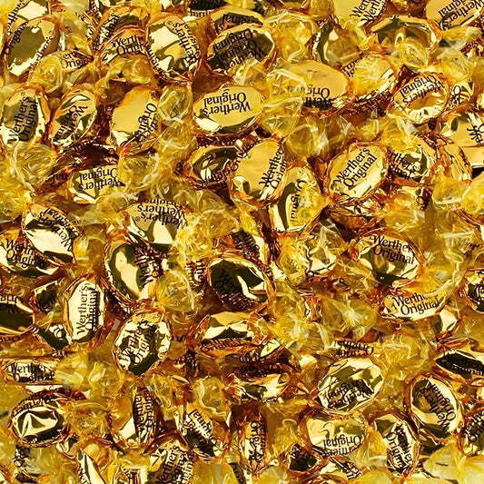 Traditional Butter Caramel Hard Candy Bulk - Werther Original Creamy Caramel Hard Candies, by Queen City Candy Cave (2 Pound)