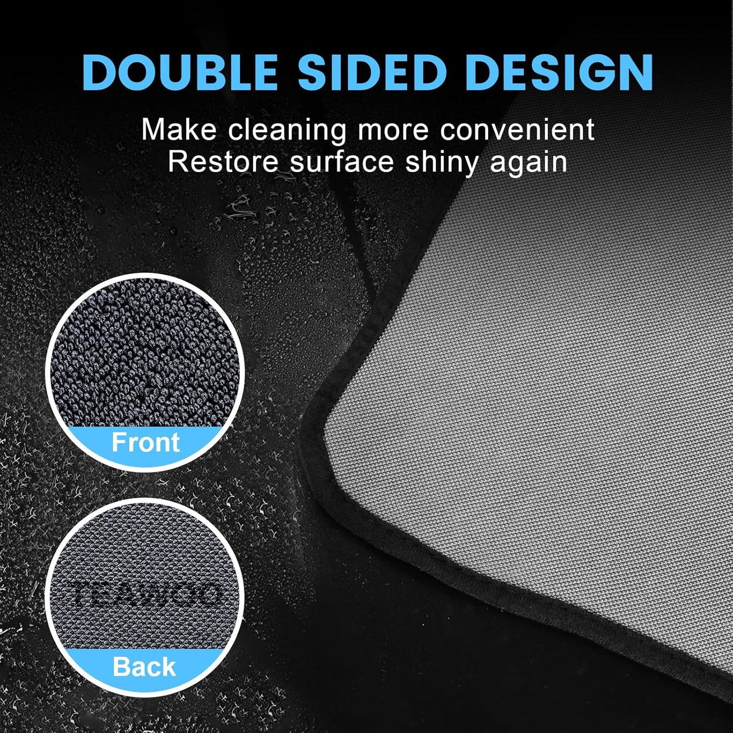 Shiny Wipes Shower Cleaning Cloth, Ultra Absorbent Car Drying Towel, 4 Pack 16 x 24 inch Microfiber Cleaning Cloth for Car, Bath & Househood