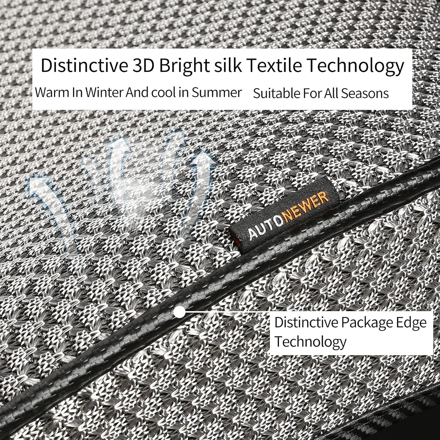 Auto Newer Breathable Universal Four Seasons Car Seat Covers，Luxury Car Seat Cushion ，Protectors for Front Seat Bottoms,Compatible with 95% Vehicles， Fit for Cars Truck SUV (Grey1PCS)