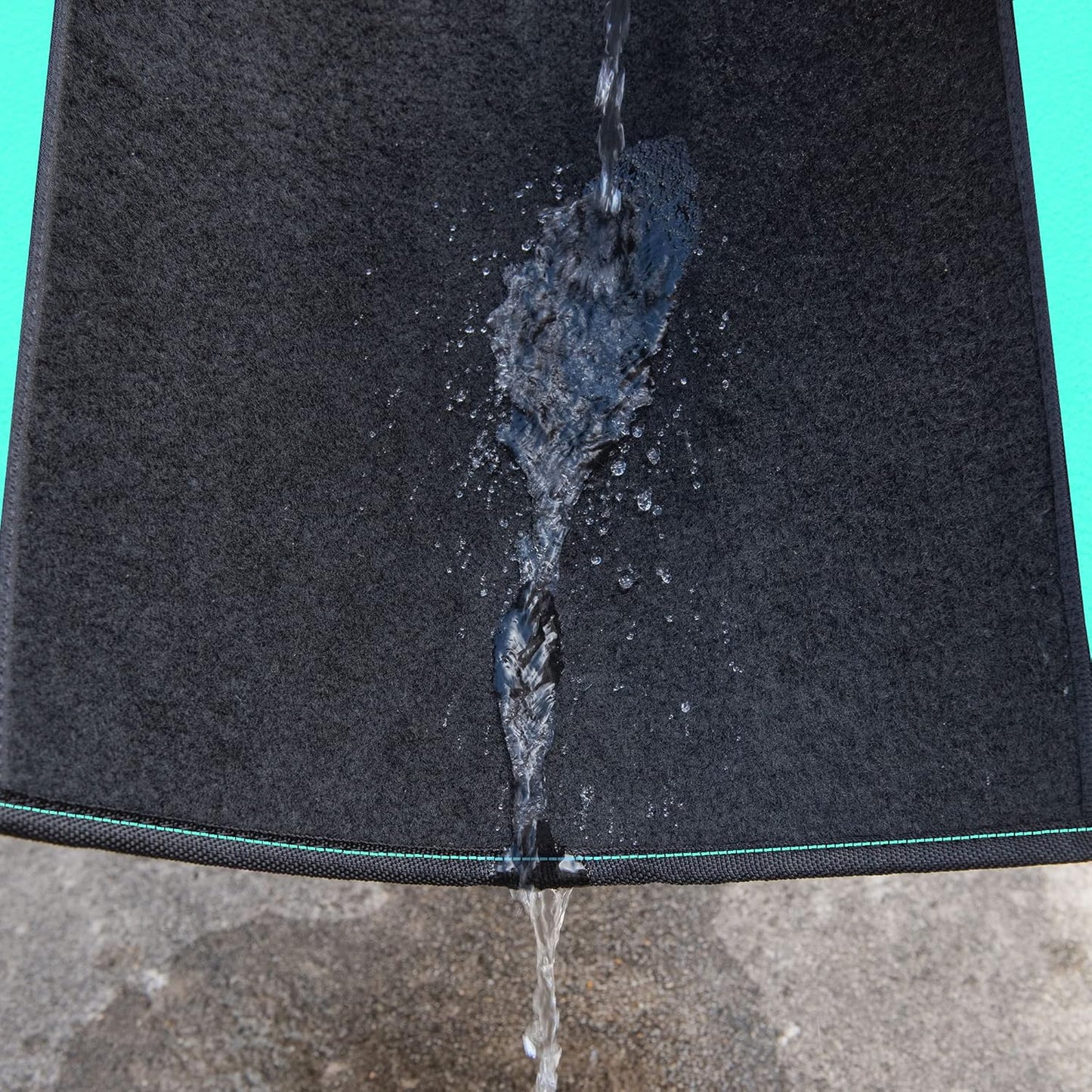 CAR PASS Waterproof Universal Fit Car Floor Mats, Teal Car Mats Fit for SUV,Vans,sedans, Trucks,Set of 4pcs Car Carpet for Women(Black with Mint)