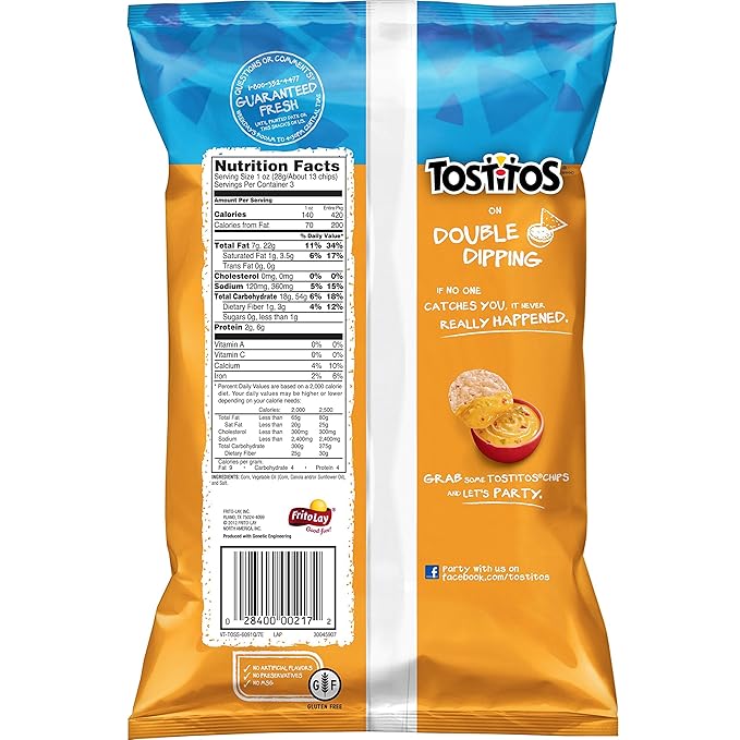 Tostitos, Crispy Rounds Tortilla Chips, 3 Ounce (Pack of 28)