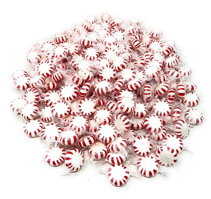 American Old Fashioned Peppermint Starlights Mints Hard Candy Discs Individually Wrapped Bulk 3 Lb's 200+ pcs (48-Oz)