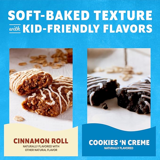 Zbar - Bake Sale Collection - Cookies 'N Creme and Cinnamon Roll Flavor - Soft Baked Snack Bars Variety Pack - Non-GMO - Whole Grains - USDA Organic Granola Bars, School Snacks (24 Pack)