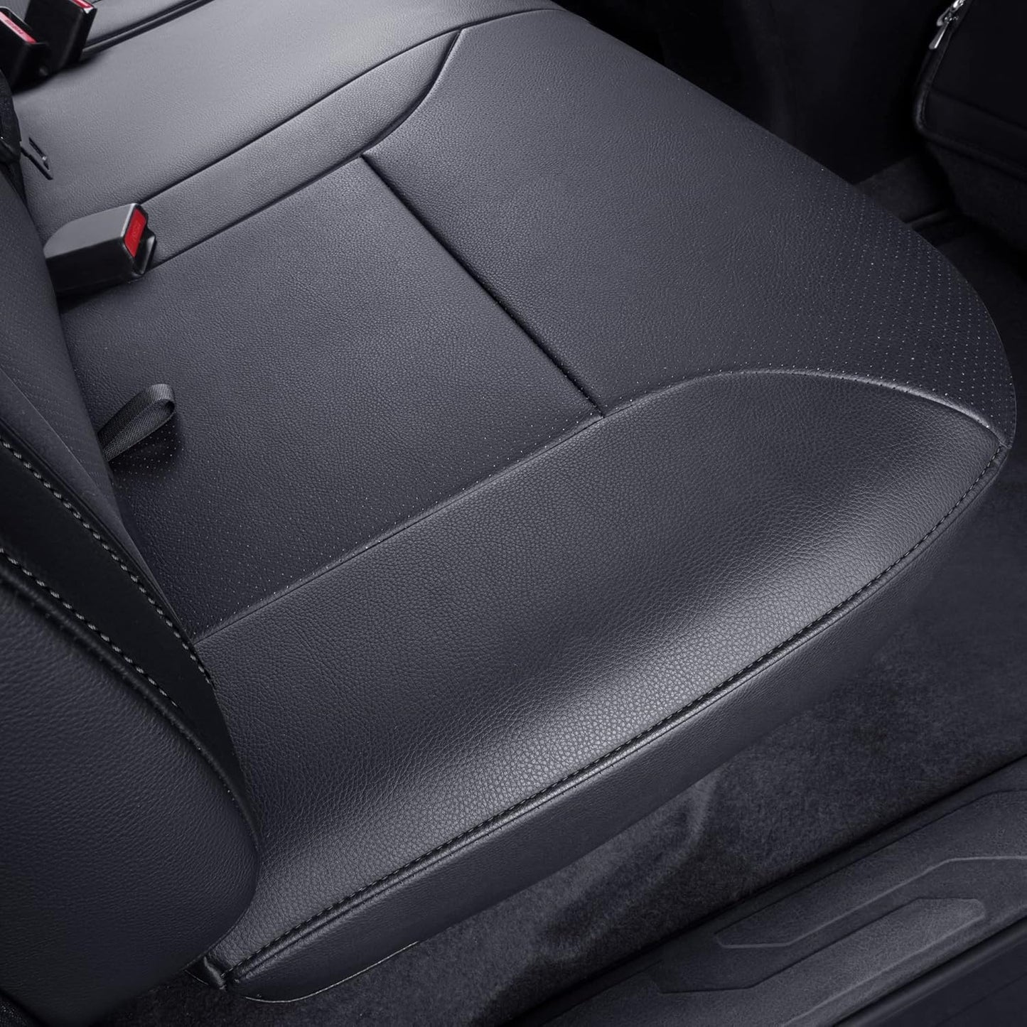 LUCKYMAN CLUB Rear Seat Covers Custom Fit for 2024 2025 Tacoma Crew Cab with Faux Leather (Black Rear)