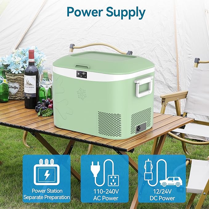 Car Refrigerator Portable 12V Fridge 19 Quart (18 Liter) 12 Volt Freezer Compressor Cooler 12V/24V DC 110～240 V AC for Truck Van RV Camper SUV and Home Use -18℃~+15℃