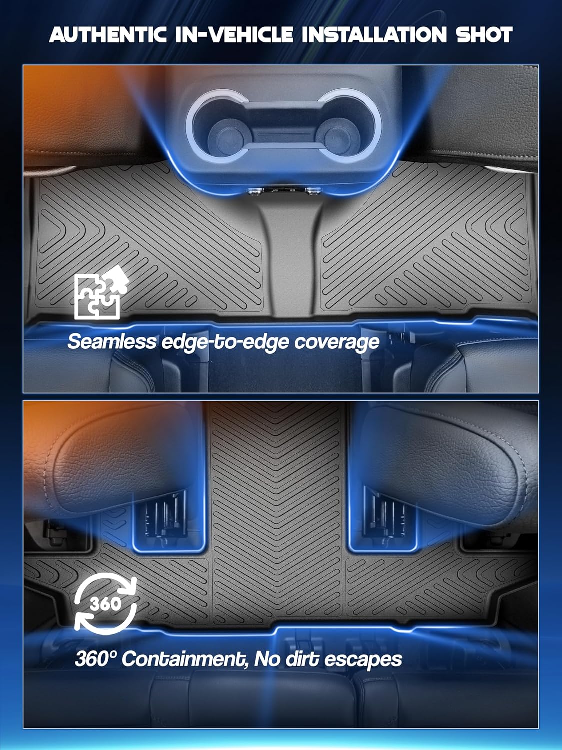 Car Floor Mats for Chevrolet Chevy Traverse 2018-2024 2025 Accessories,TPE All Weather Protection Floor Mats,Only 7 Seaters Custom Fit 3 Rows Car Floor Liners Set,Heavy Duty Accessories,Black