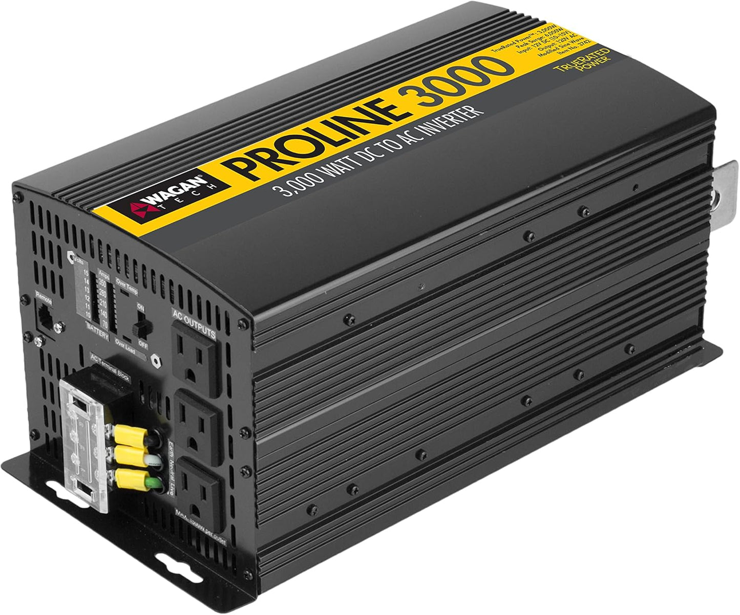 Wagan EL3742-4 24V 3000 Watt Power Inverter with Remote Control 6000 Watt Surge Peak Power Converter for Home RV Camping Van Life Off Grid