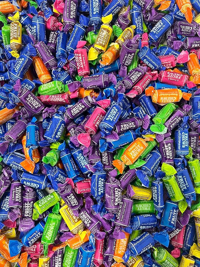 Tootsie Roll Fruit Chews American Holiday Candy Fruity Favorites Party Mix Bag Soft And Chewy Taffy Midgees Individually Wrapped Assorted Flavor Variety 8 Lbs (128 oz) - Made In USA